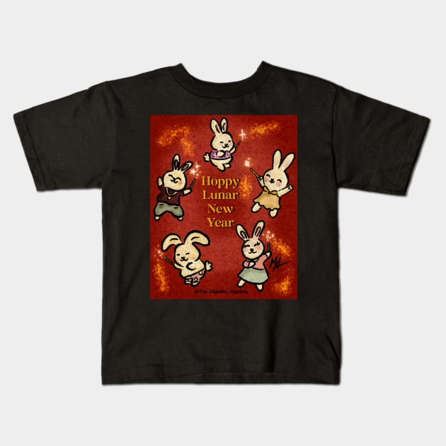 Hoppy New Year Kids T-Shirt by The Mindful Maestra